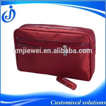 Two Zipper Large Cosmetic Bags With Compartments