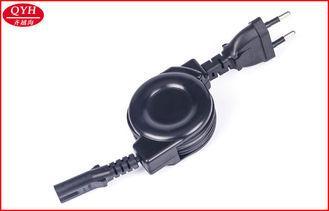 Black 2 pin to figure 8 plug Retractable Power cord electri