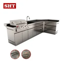 Korean Modular Outdoor Kitchen BBQ Table Top Charcoal Grill Cabinet