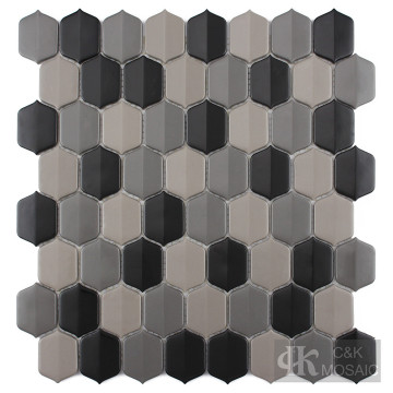 Multi color glass tile backsplash