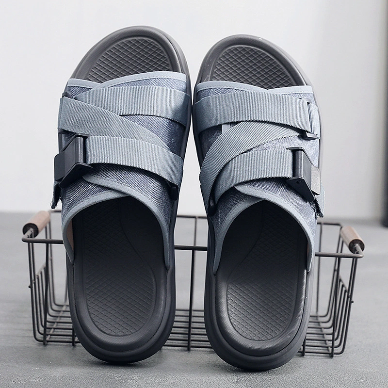 Cheap Wholesale Men Sandals Outdoor One-Line Soft Soled Slippers