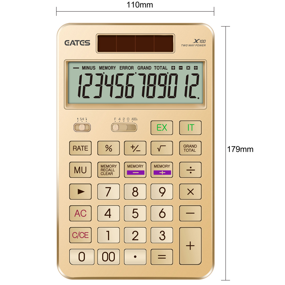 New Design 12 Digits Laser Engraving OEM LOGO Aluminum Calculator Gift Calculator