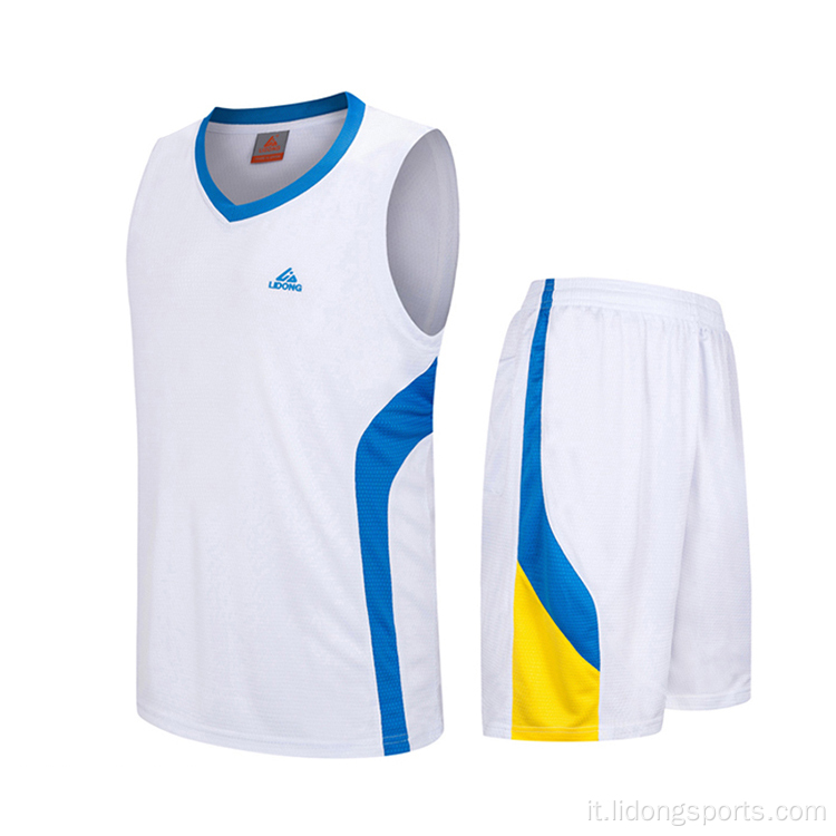 Design di maglia da basket universitario personalizzato Lidong