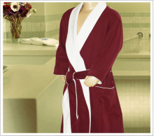 peach twill microfiber kids bathrobe