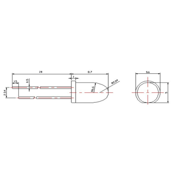 5mm 940nm IR LED 5-Degree Clear Lens 0.2W