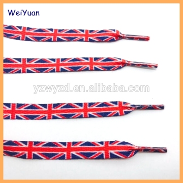 high quality fastional UK flag printed shoelaces