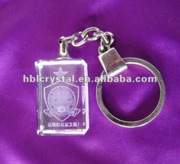 rectangle crystal keychain with laser engrave