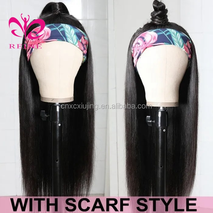 REINE Headband Wigs Glueless Straight Human Hair Wigs Best Half Wigs 14-26 Inch