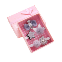 Pink Paper Girl's Hair Clip Set Gift Box