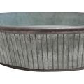 Galvanized Round Serving Tray with Handles