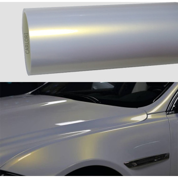 Pearl White Gloss Gold Car Wrap