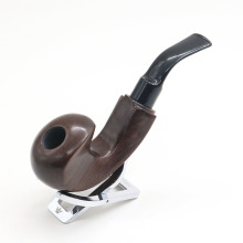 Factory direct curved shape genuine ebony handmade smoking pipe Acrylic curved handle
