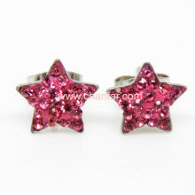 Red Star Diamond Polymer Clay Earrings Jewelry Supplies