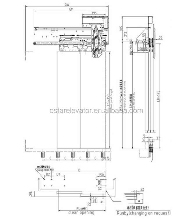 Elevator Automatic Door Operator DC Car Door Operator