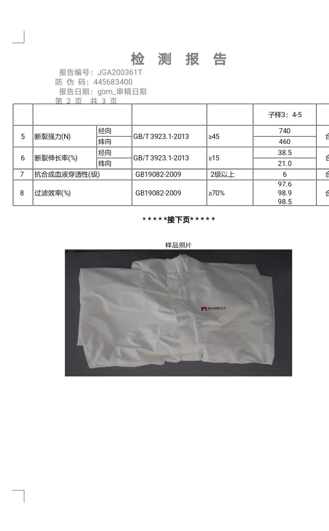 100% Polyester Protective Fabric for Medical Garment