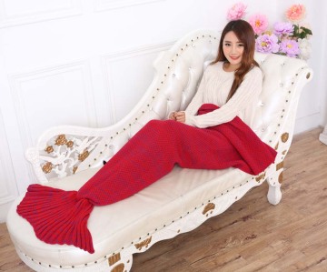 Custom Knitted Hand Crochet Blanket Mermaid Tail