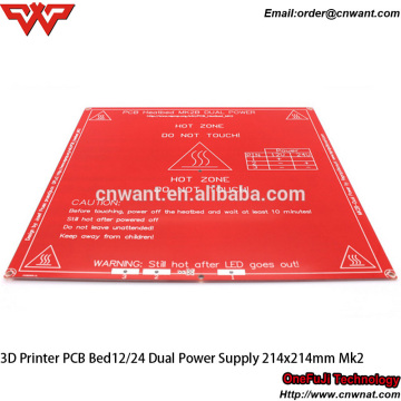 Hot selling 3D printer accessories PCB hot bed heating plate platform 214mm*214mm Heat bed MK2A