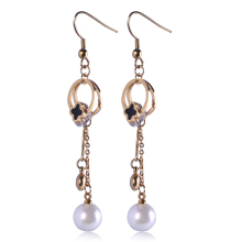 Fashion design hanging earrings latest design pearl dangle earrings