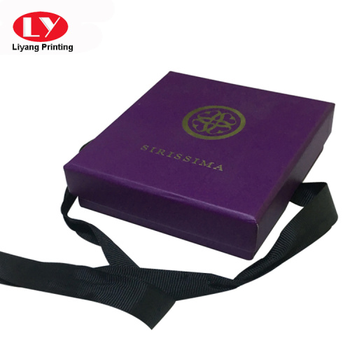 Top And Bottom Ribbon Purple Jewelry Box Packaging