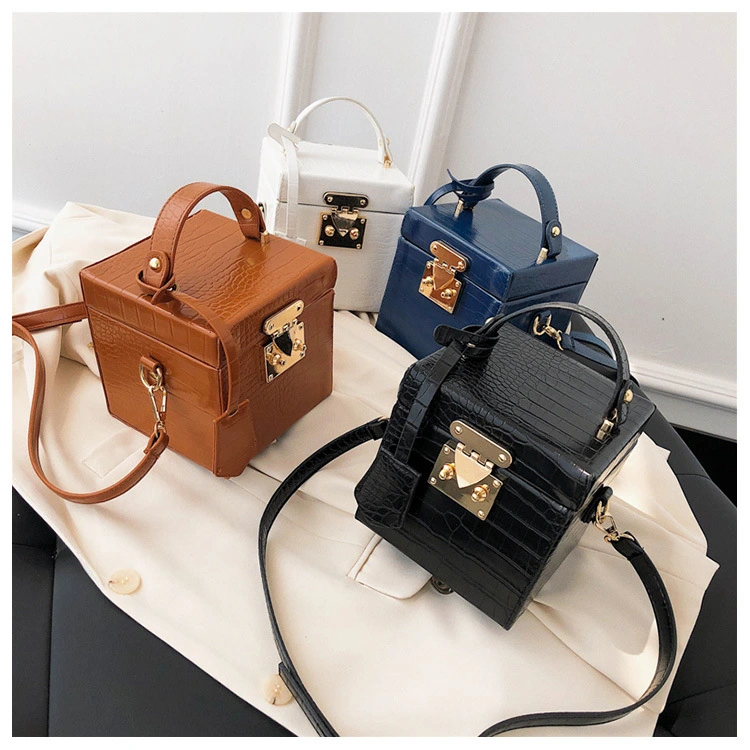 Fashion Crocodile Pattern Acrylic Box Bag Women New Trend Single Purses and Shoulder Square Handbag