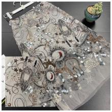 Magic Sun/Monn Sequins Embroidery Fabric