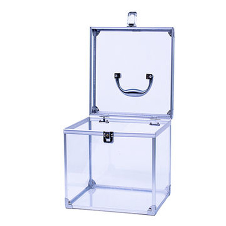 Clear acrylic aluminum case beauty case for cosmetic makeup aluminum case