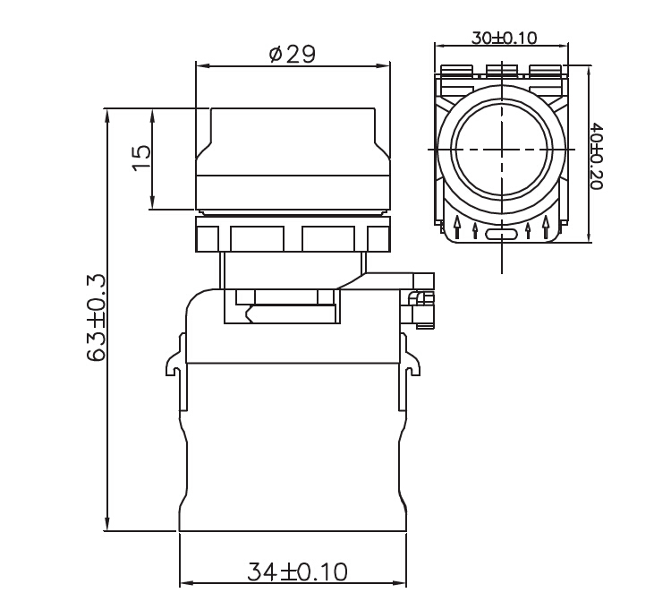 SAIP/SAIPWELL Extended Button with Light Self-locking Push Button Switch