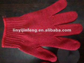 500g red cotton knitted women gloves