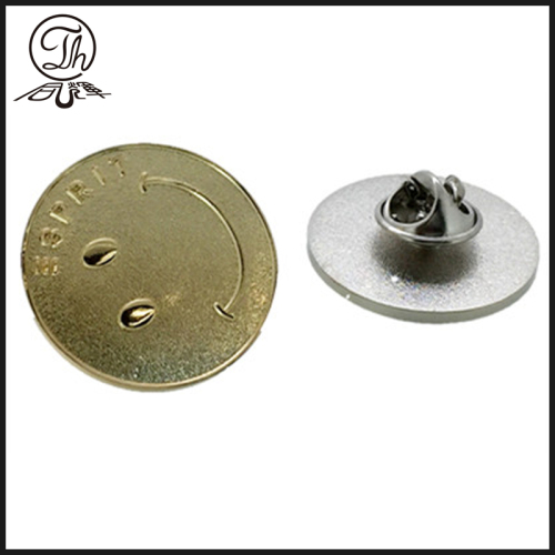 Sorridente rosto pin emblemas metal