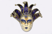 Full Face Venetian Jester Mask For Party , Ladies Masquerade Masks Black