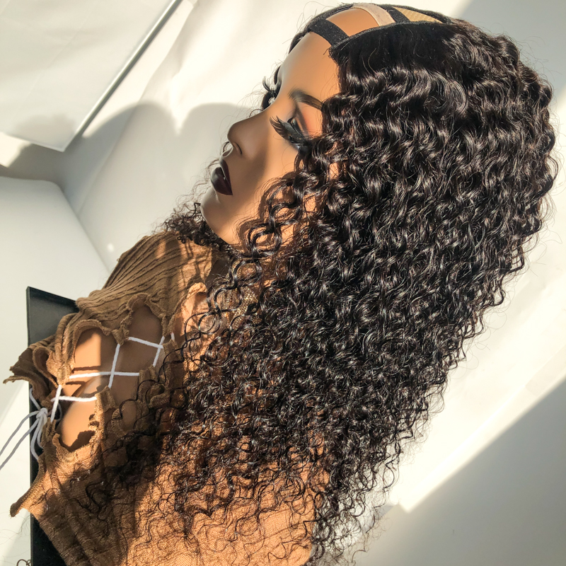 Best quality u part wig human hair  wholesale wigs 100% human Raw Virgin Cuticle Aligned Indian hair wig