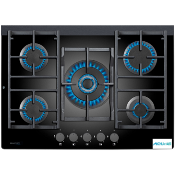 5 Burner Gas On Glass Hob