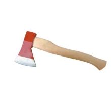 Axe with wood handle