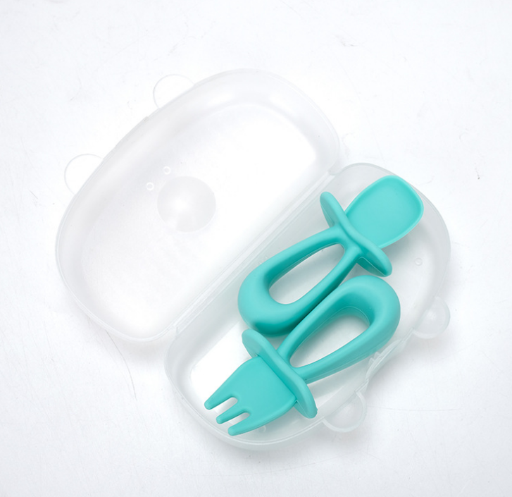 Silicone Baby Spoon Fork Set