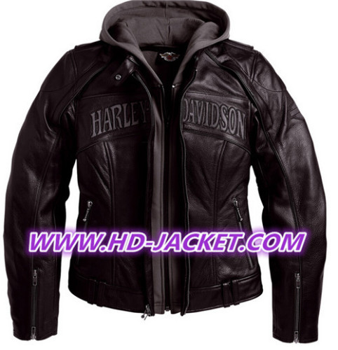 Harley Davidson Womens Reflective Skull 3in1 Leather Jacket