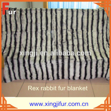 Chinchilla design rex rabbit fur blanket