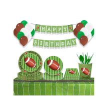 82-PC Rugby Theme Party Decorations: Custom Disposable Paper Plates Set - Perfect Party Tableware and Supplies