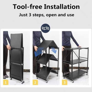 4-shelf No Installation Carbon Steel Folding Storage Racks