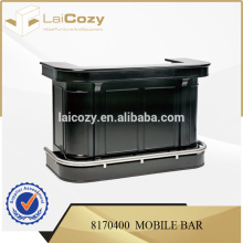 Wooden mini mobile bar trolley with stainless steel