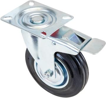125mm Castors with Brakes Made of Solid Rubber