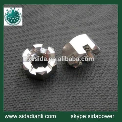 hexagon thin slotted lock nut with zinc coating