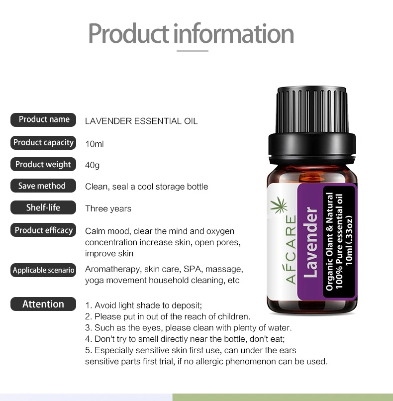 Nourishing Skin Private Label Lavender Essential Oil Pure Organic Plant Natural High Quality Anti-Aging Anti Wrinkle