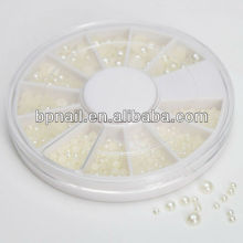 white HotFix Flat Back Pearl stud