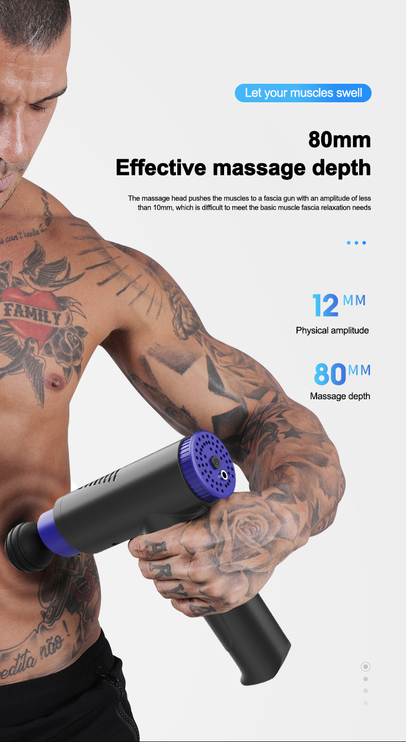 Cordless portable handheld percussion fascial massage gun percussive muscle high frequency massage gun muscle relax