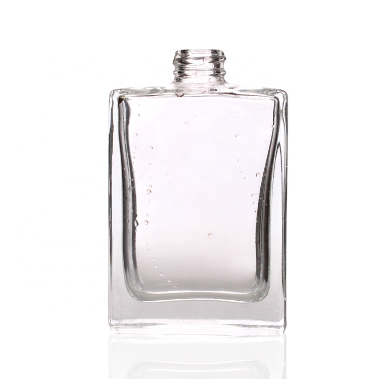 30ml Transparent square fragrance glass perfume bottle with pump sprayer