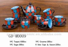 reactive glazed teaset