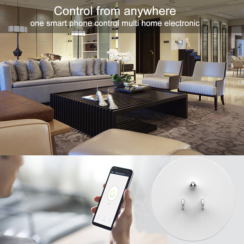 تطبيق لاسلكي للتحكم عن بعد Wifi Smart Plug Us Standard Mini Socket Wifi Plug يعمل مع Alexa tuya