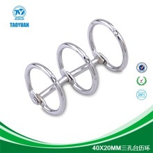 Nickle/golden /Zinc 3 ring calendar accessories, desk calendar binding ring