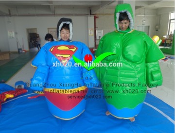 Adults fighting game PVC Tarpaulin the Hulk sumo suit & Superman sumo suit