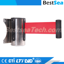 Wall mounted retractable belt barrier